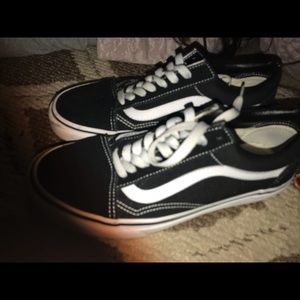 Black and white old skool vans